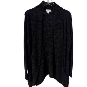 Market & Spruce Y2K Navy Blue/Black Open Front Chunky Knit Cardigan Size Large